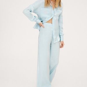 Baby Blue SatinNasty Gal set